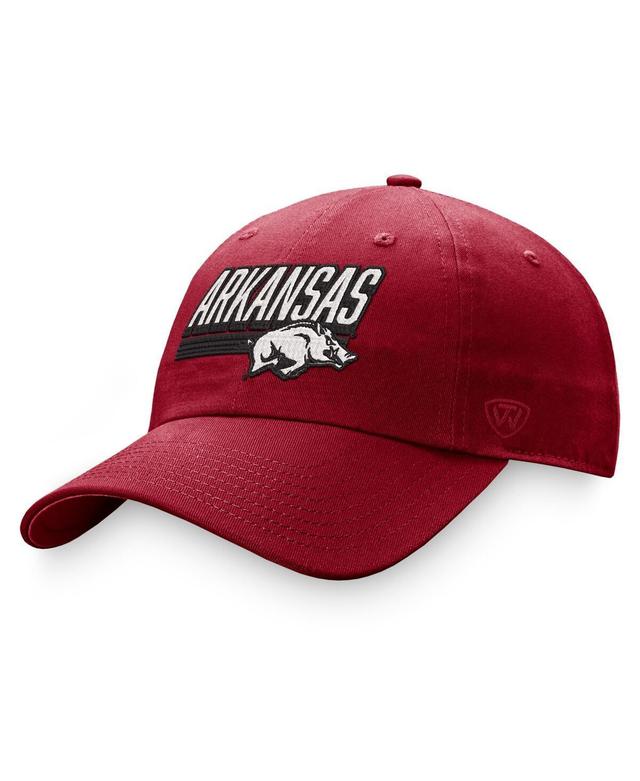 Mens Top of the World Cardinal Arkansas Razorbacks Slice Adjustable Hat Product Image