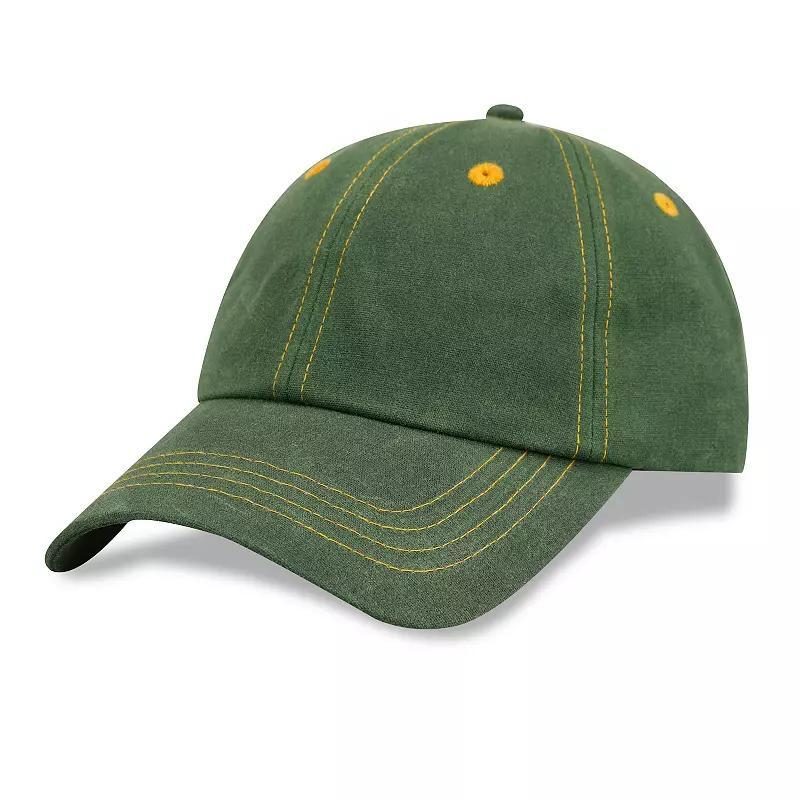 Mens Wembley Relaxed Waxed Canvas Baseball Cap, Green Product Image