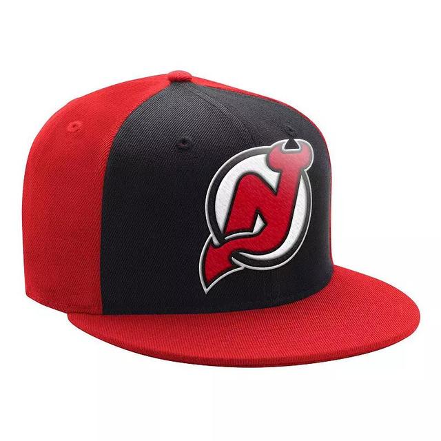 Mens Starter Black/Red New Jersey Devils Logo Two-Tone Snapback Hat Product Image