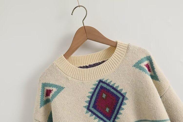 Crewneck Jacquard Sweater Product Image