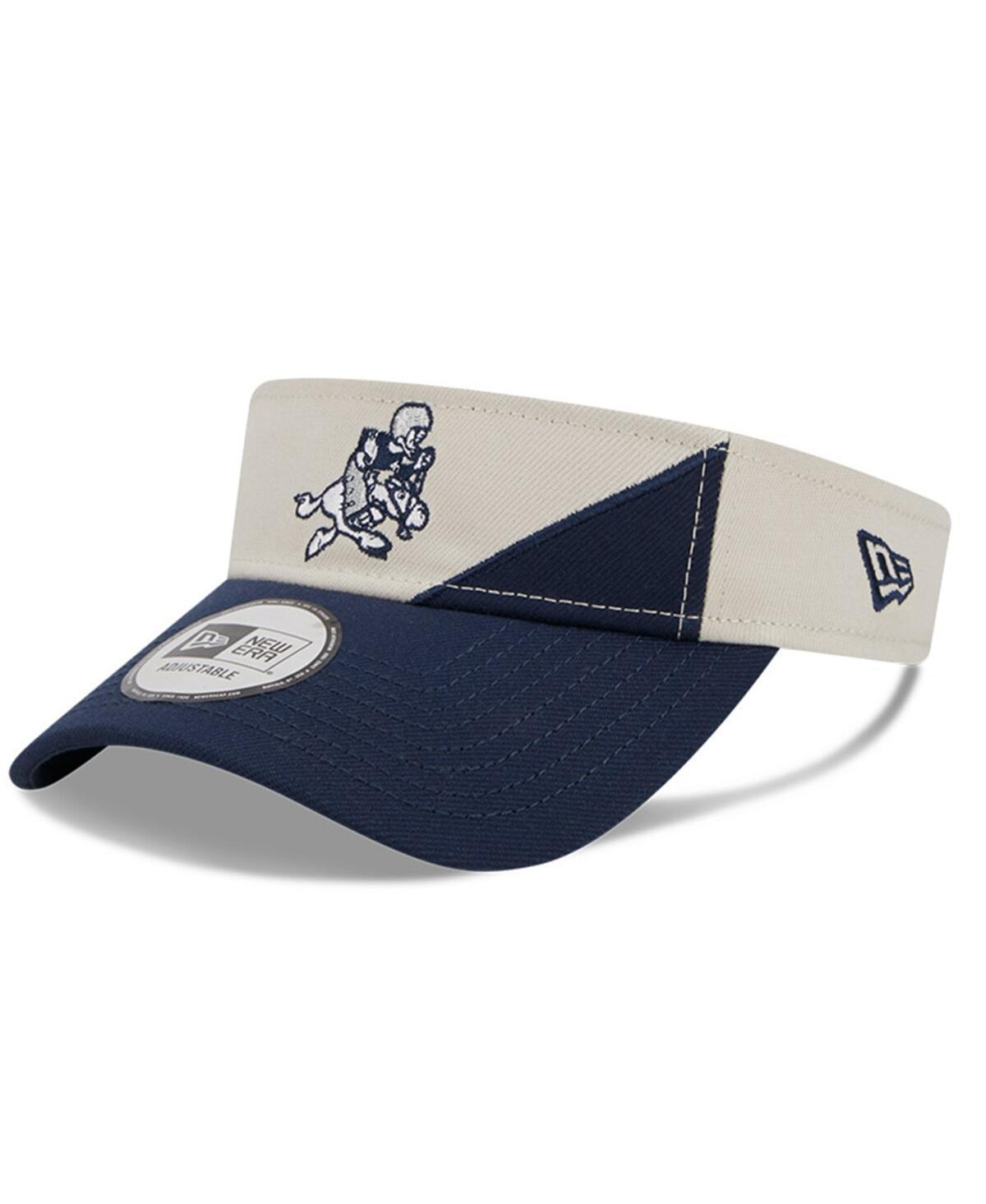 Mens New Era Cream/Navy Dallas Cowboys 2023 Sideline Historic Adjustable Visor Product Image