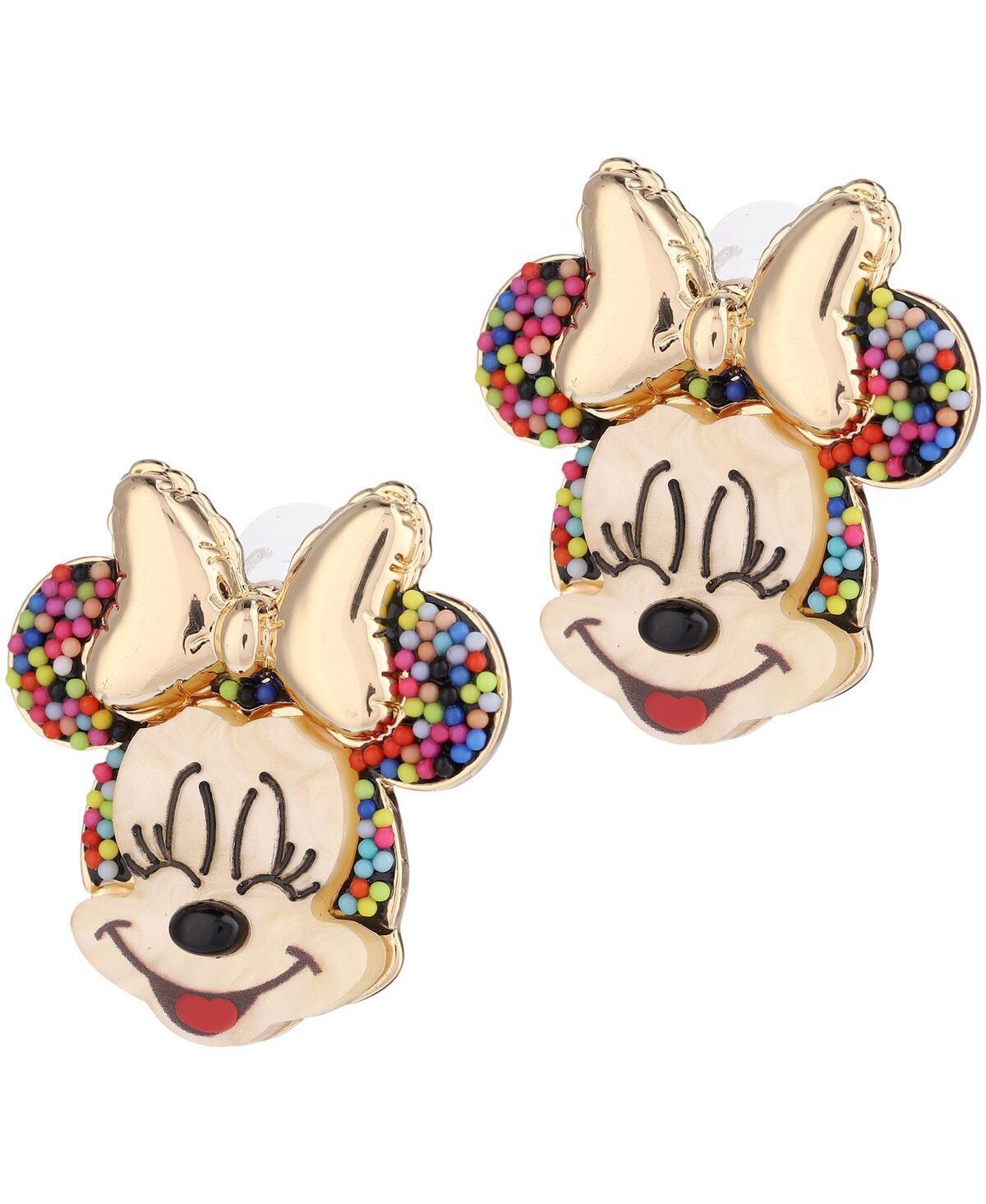 Womens Baublebar Minnie Mouse Birthday Earrings - Gold-Tone Product Image