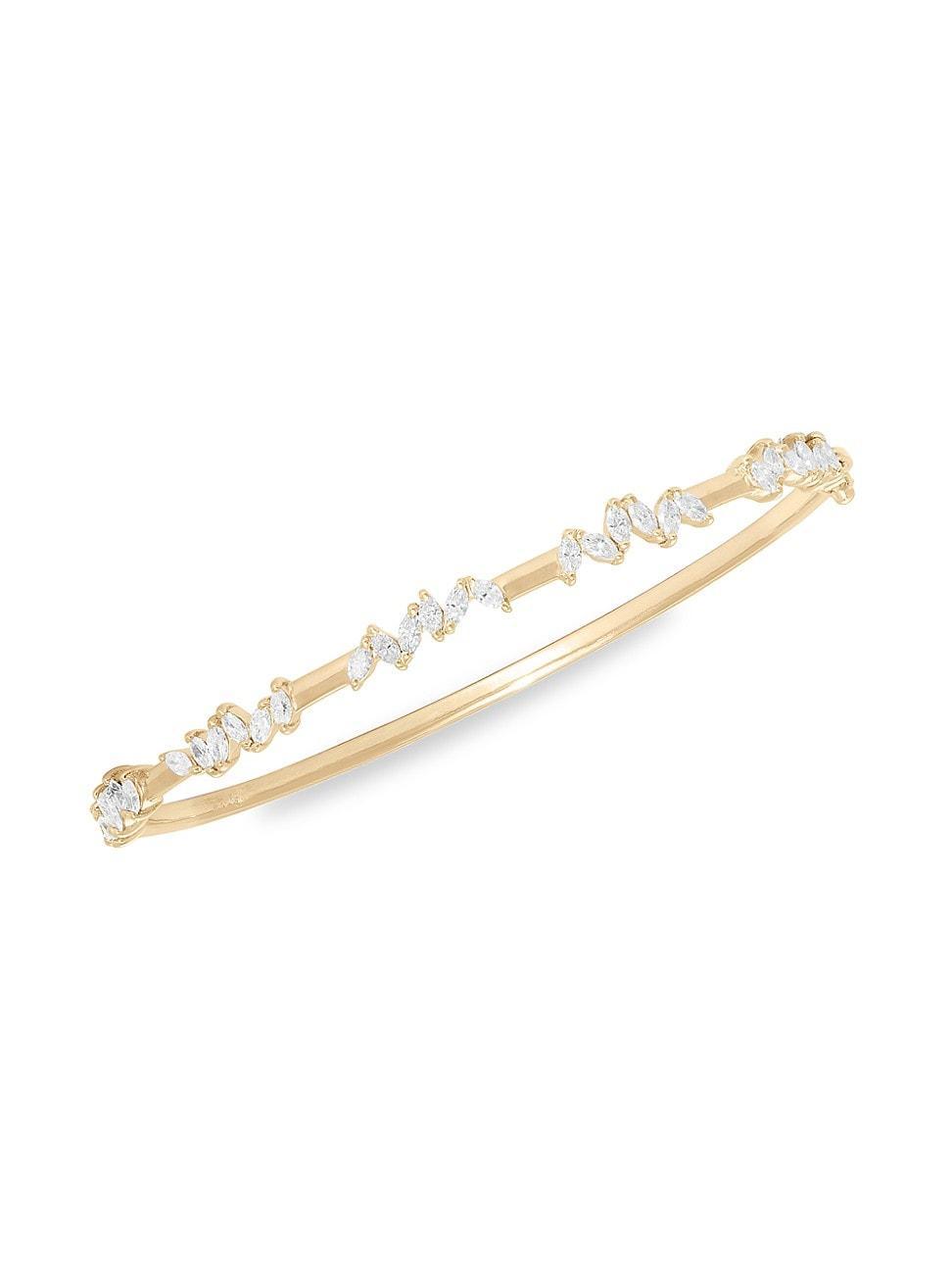 Womens Flawless Fancy Expos 14K Yellow Gold & Diamond Bangle Product Image