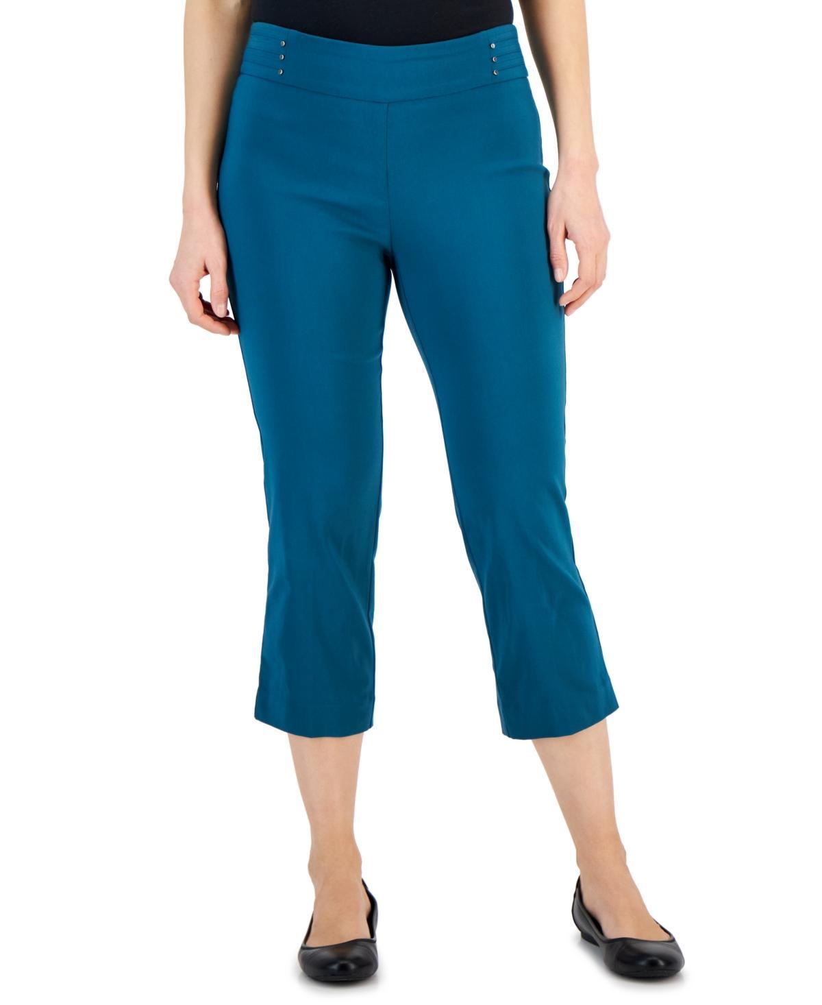 Jm Collection Womens Pull On Slim-Fit Rivet Detail Cropped Pants, Created for Macys Product Image