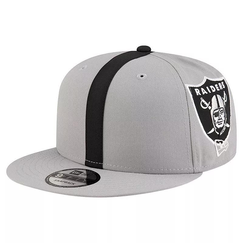 Mens New Era Gray Las Vegas Raiders Helmet 9FIFTY Snapback Hat Product Image