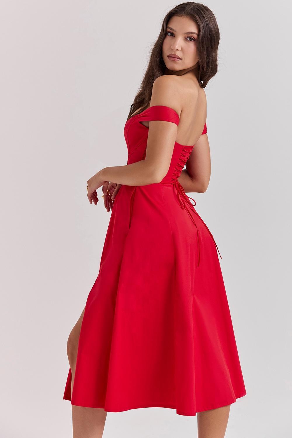 Saira Scarlet Midi Sundress Product Image