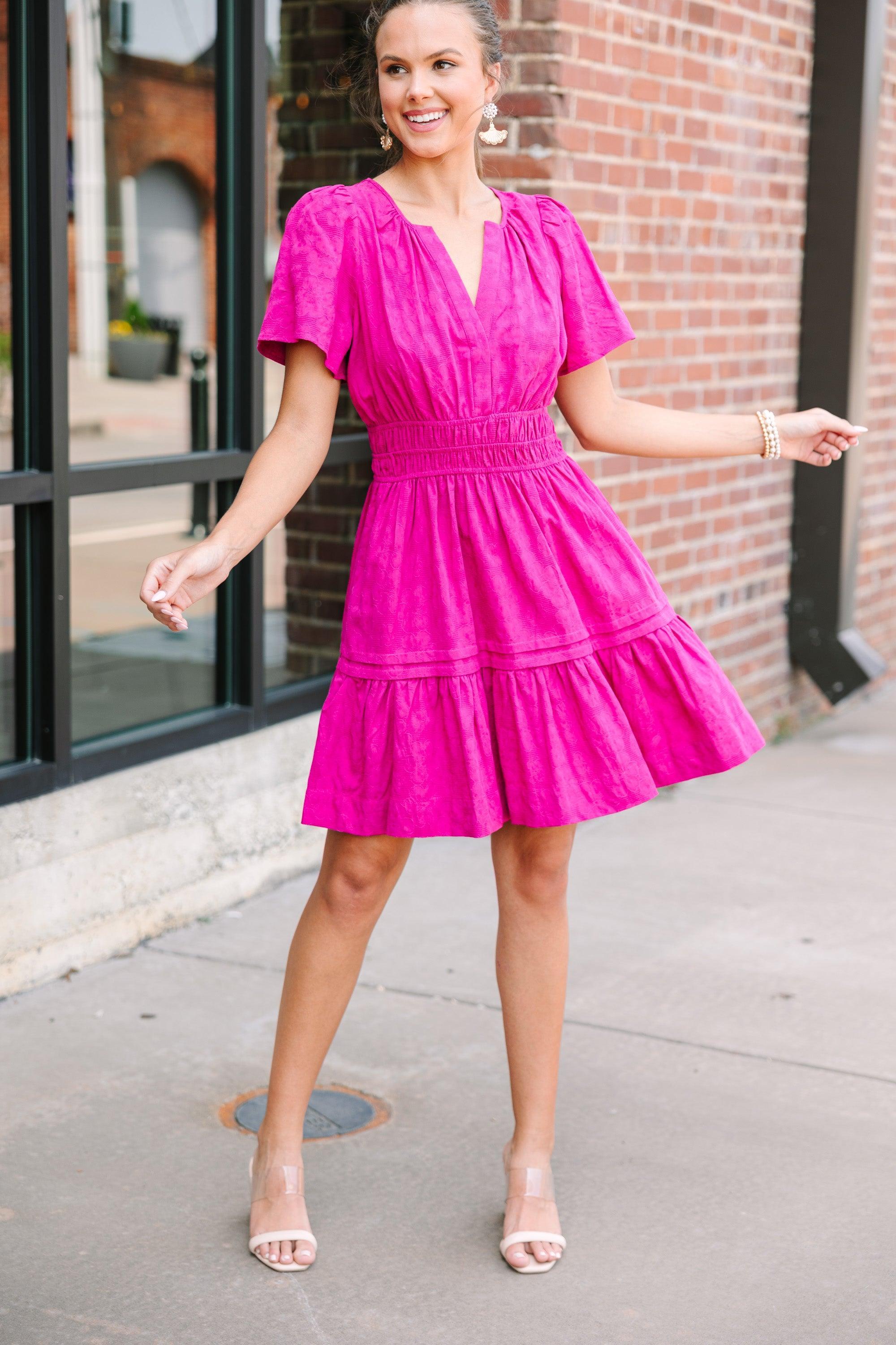 The Jackie Magenta Pink Mini Dress Female Product Image