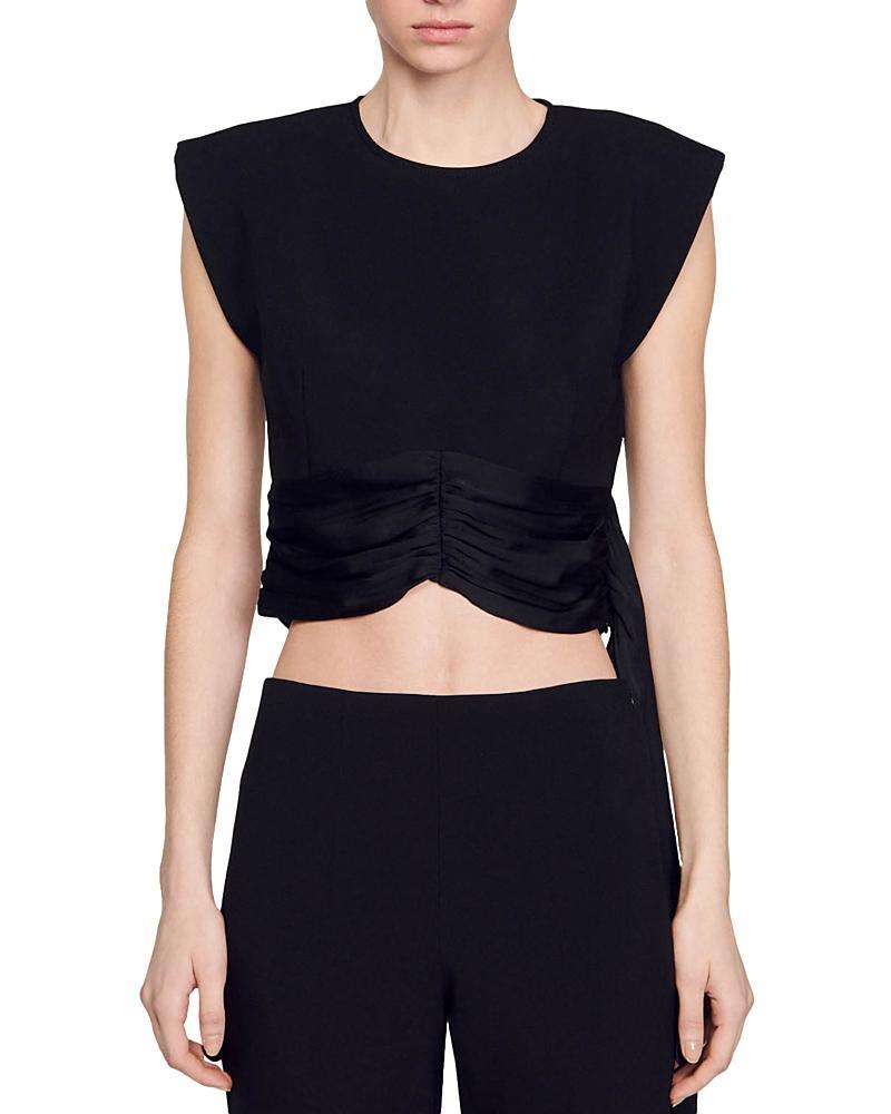 Womens Crop Top with Asymmetric Panels product image