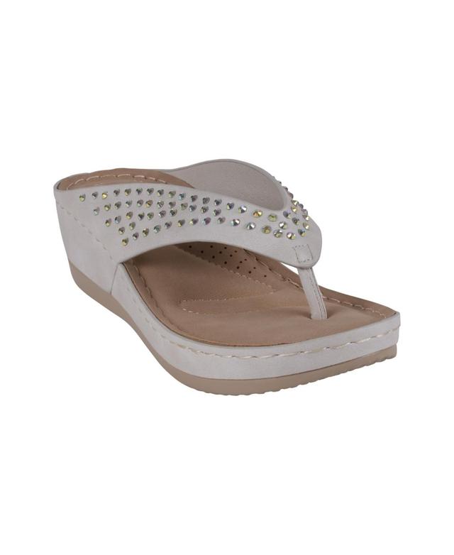 Gc Shoes Womens Tiana Embellished Comfort Wedge Sandals Product Image