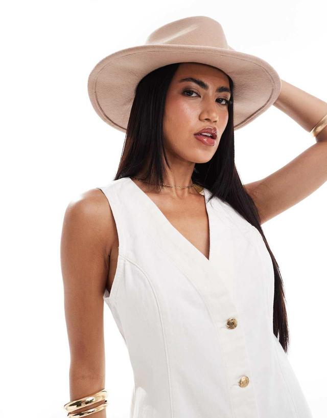 ASOS DESIGN felt cowboy hat in camel  Product Image