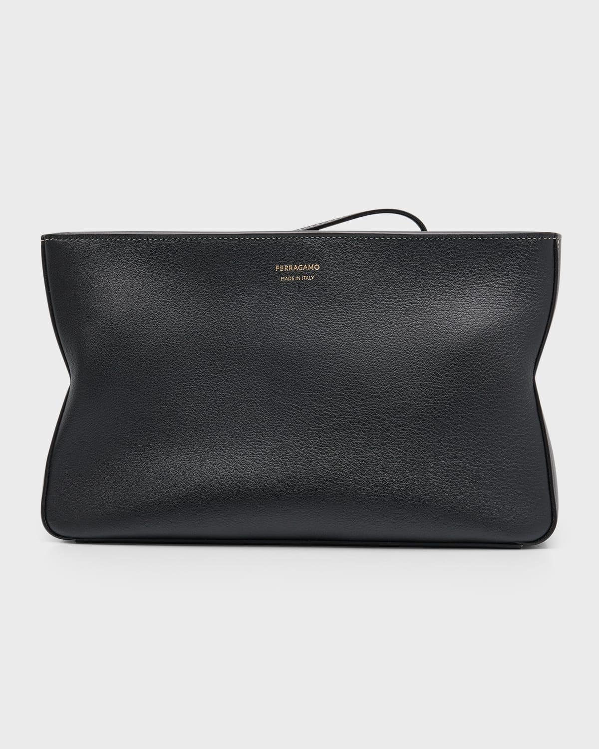 FERRAGAMO Star Tumbled Calfskin Leather Zip Pouch Product Image