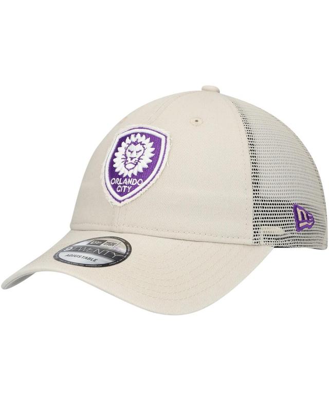 Mens New Era Tan Orlando City SC Game Day 9TWENTY Adjustable Trucker Hat Product Image