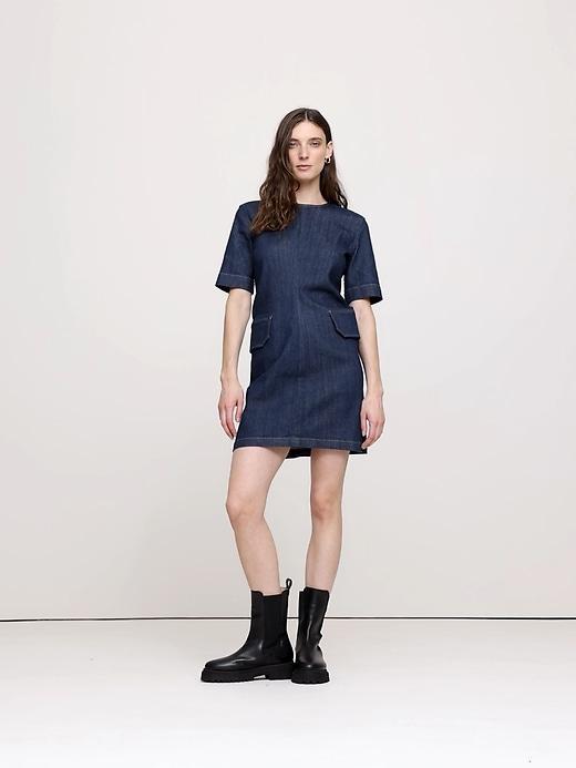 Denim Utility Mini Dress Product Image