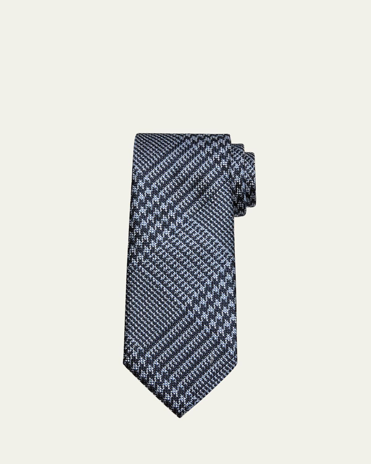 Mens Mulberry Silk Houndstooth Check Tie Product Image