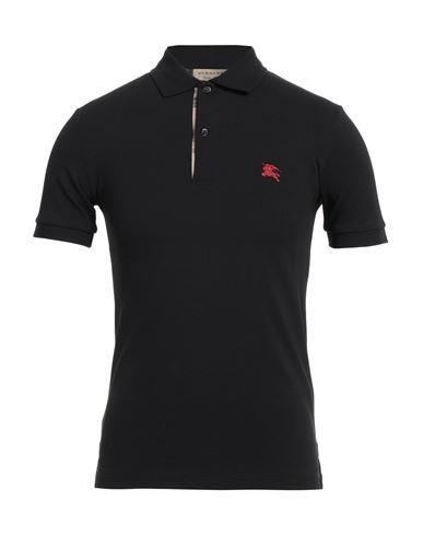 BURBERRY Man Polo Shirt Black Size Xs Cotton, Elastane Product Image