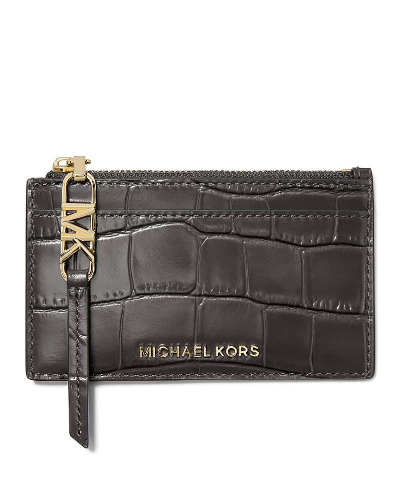 MICHAEL KORS Michael  Empire Small Zip Card Case In Chocolate Product Image