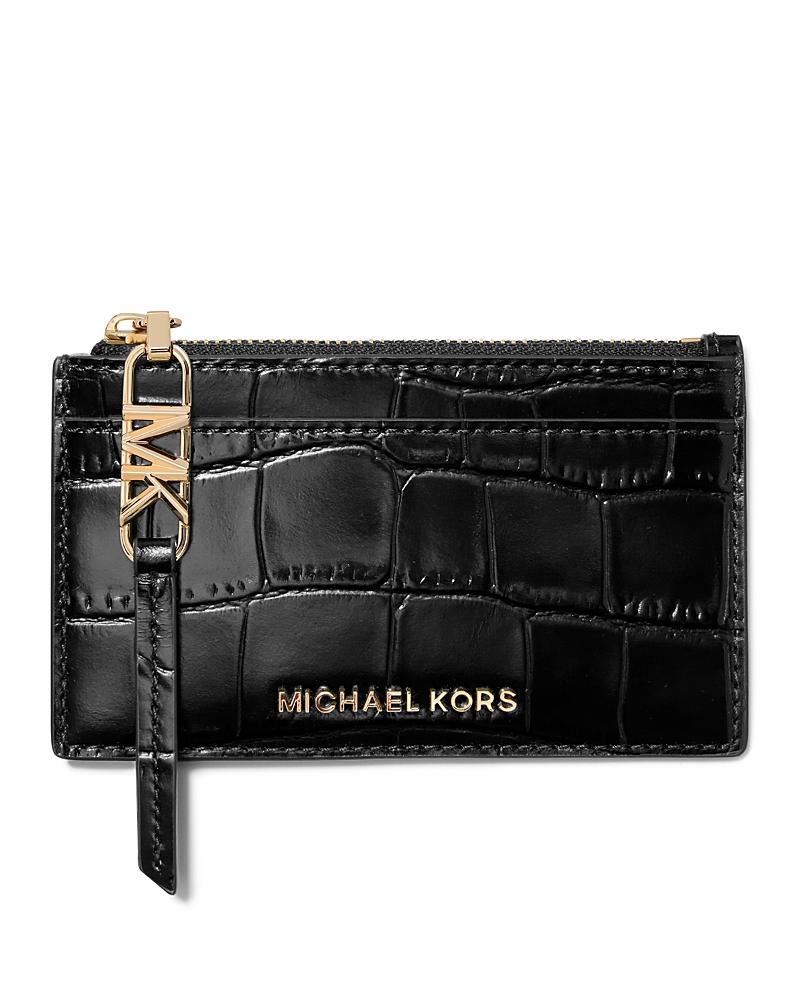 MICHAEL KORS Michael  Empire Small Zip Card Case In Black Product Image