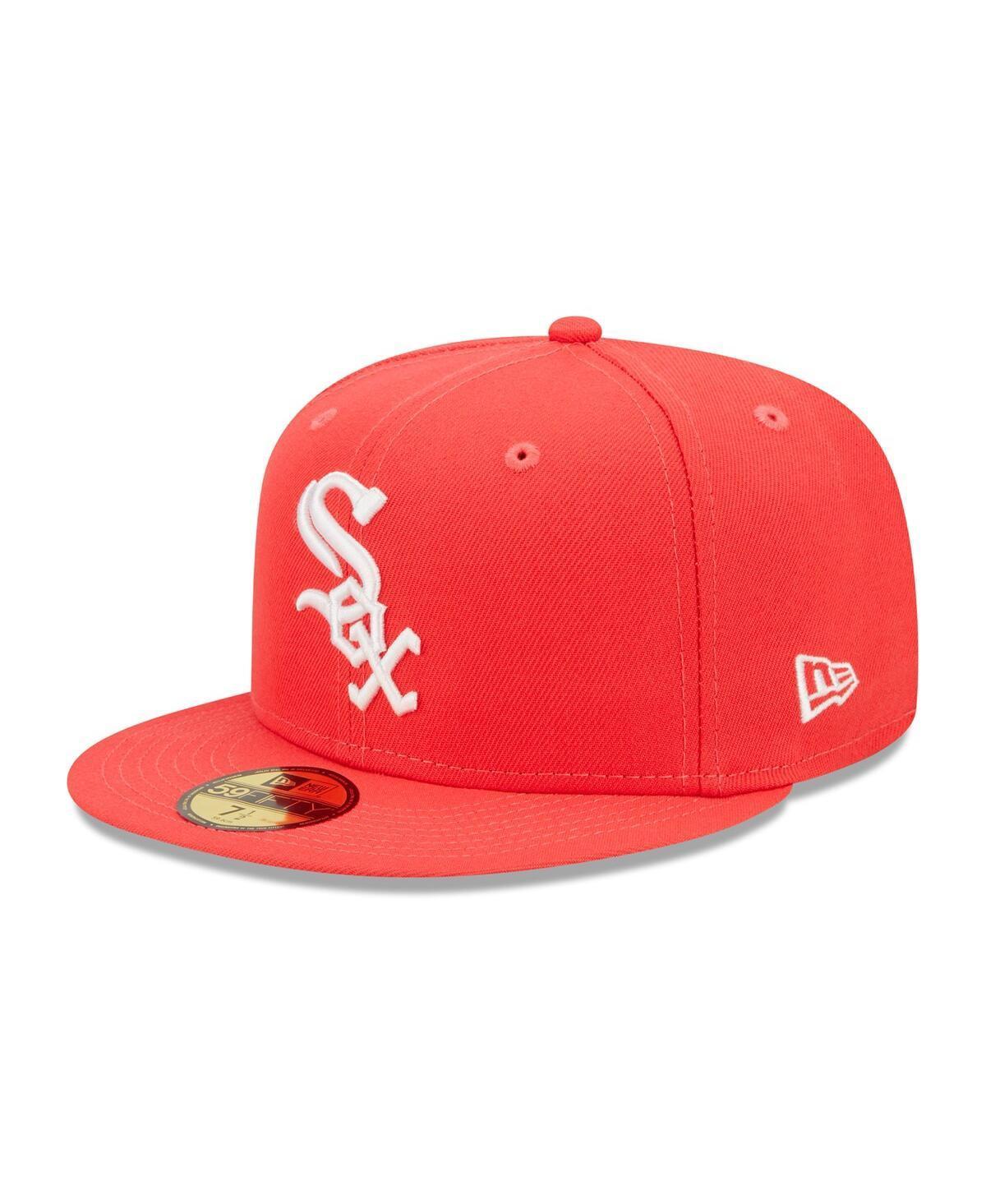 Mens New Era Red Chicago White Sox Lava Highlighter Logo 59FIFTY Fitted Hat Product Image