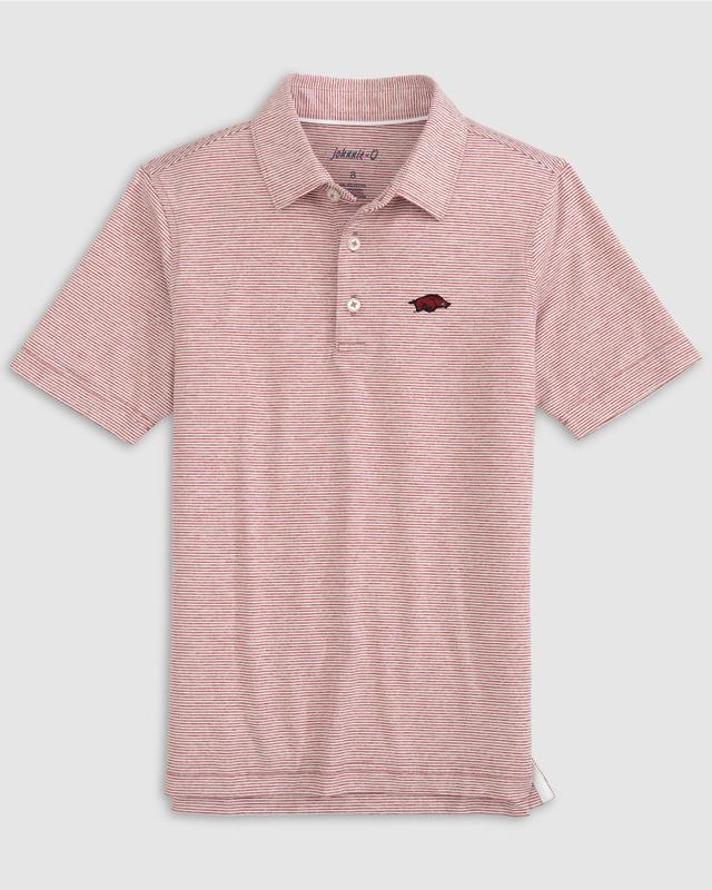 johnnie-O Arkansas Lyndonn Jr. Striped Jersey Performance Polo Product Image