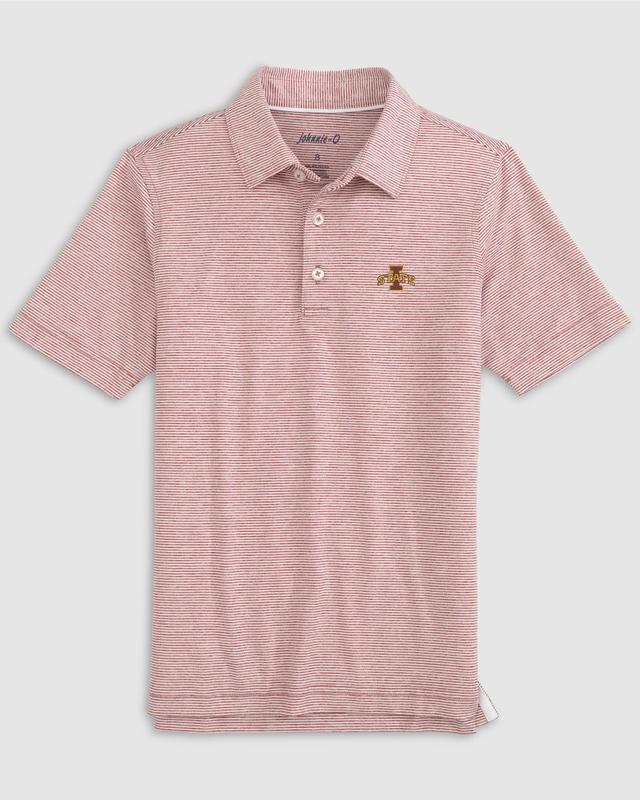 johnnie-O Iowa State Lyndonn Jr. Striped Jersey Performance Polo Product Image