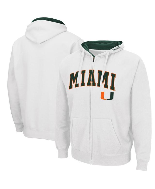 Mens White Miami Hurricanes Arch Logo 3.0 Full-Zip Hoodie Product Image