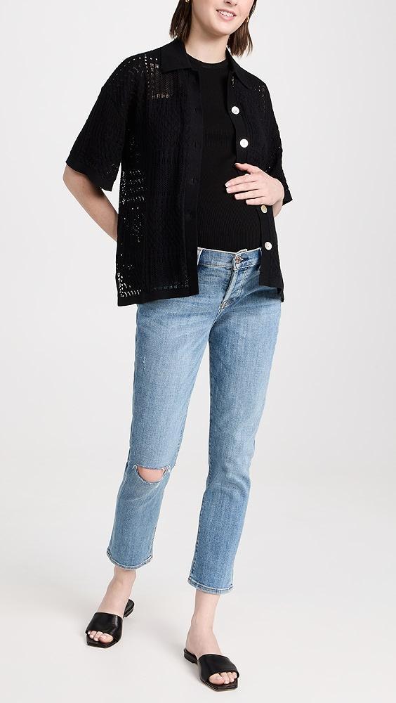 7 For All Mankind Maternity Josefina Jeans with One Knee Hole | Shopbop Product Image