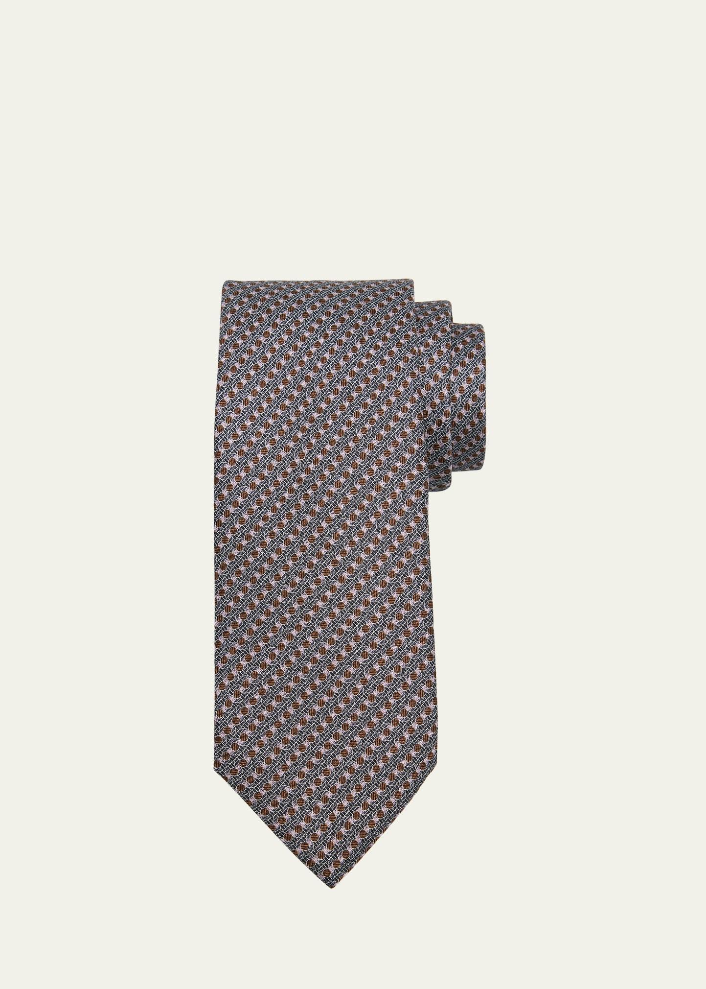 Mens Stripe Jacquard Silk Tie Product Image