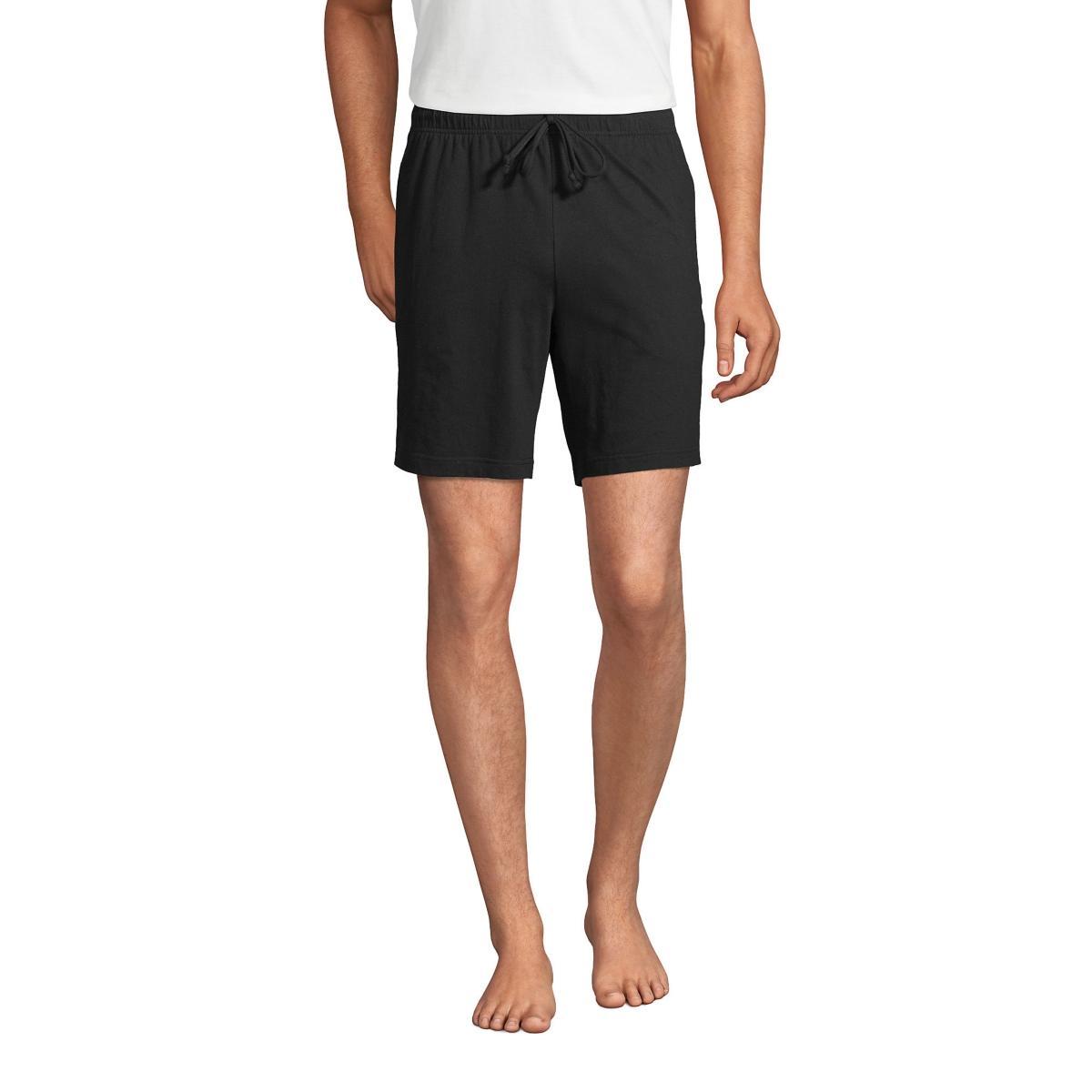 Big & Tall Lands End Knit Jersey Pajama Shorts, Mens Grey Product Image