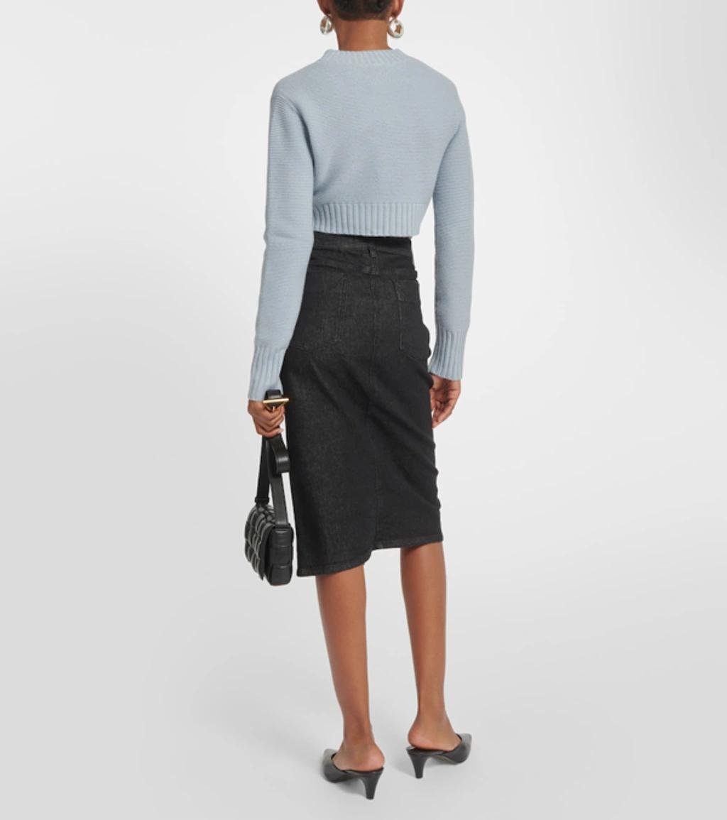 MAX MARA Kaya Cropped Cashmere Sweater In Azzurro Polvere Product Image