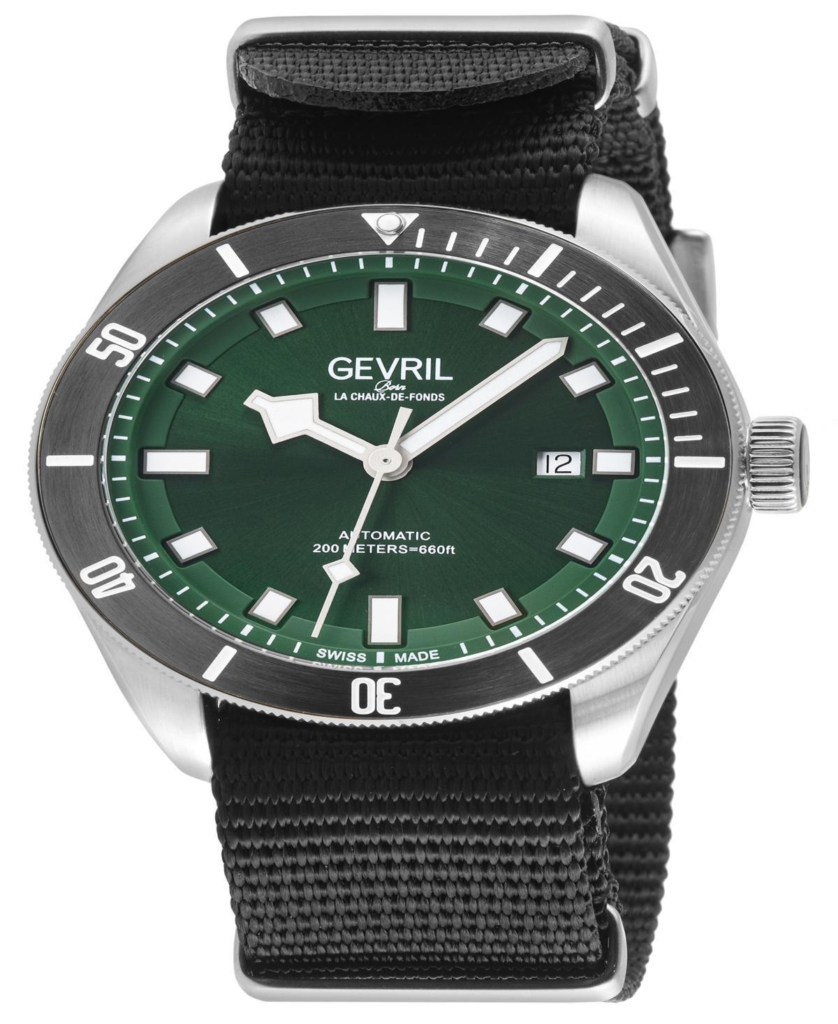 Gevril Mens Yorkville Black Nylon Watch 43mm - Black Product Image