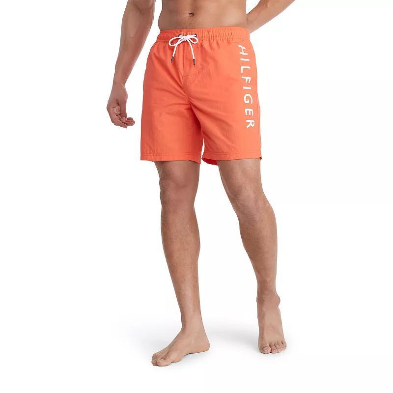 Mens Tommy Hilfiger Logo 7-inch Swim Trunks Pink Product Image