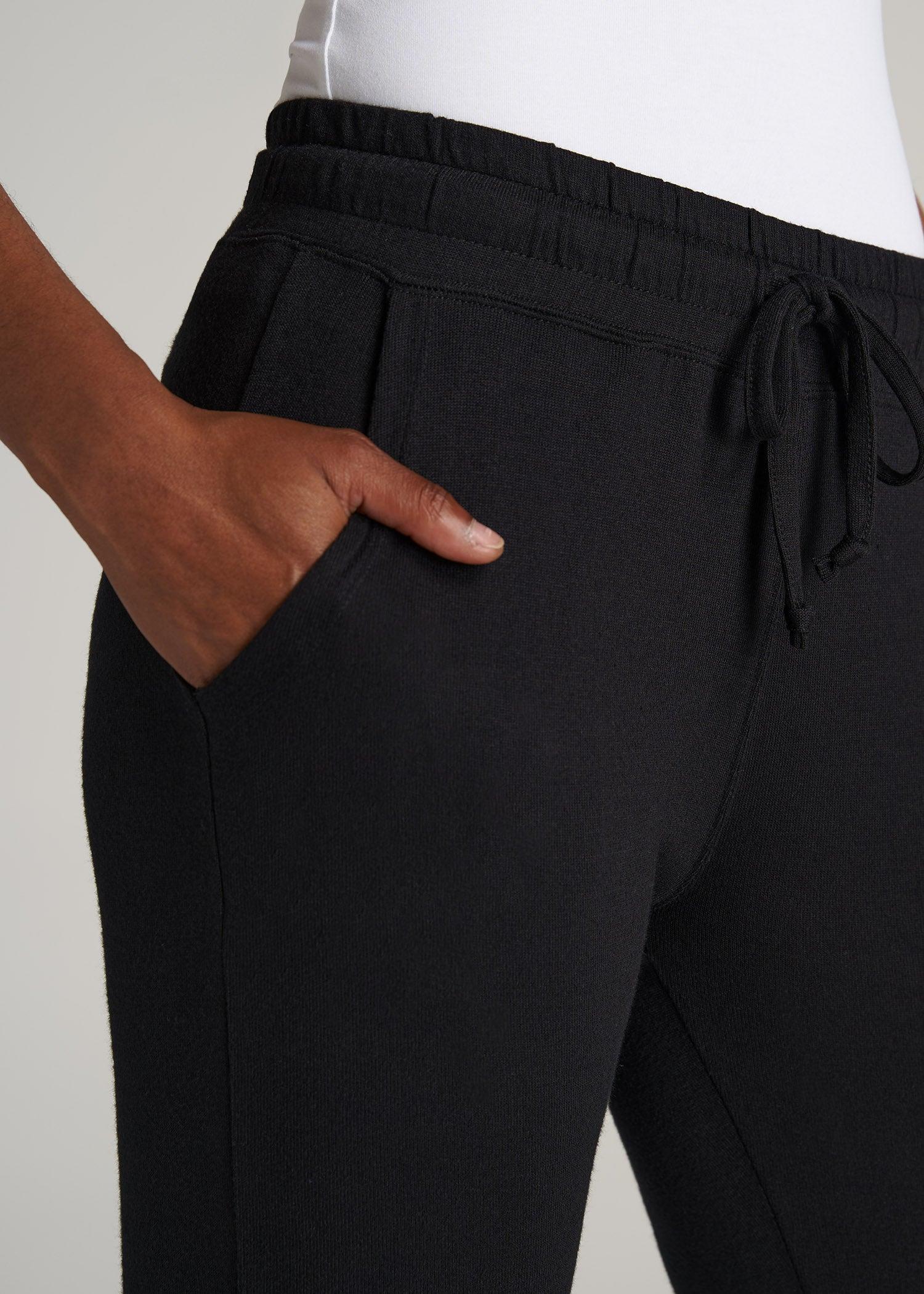 Open-Bottom Cozy PJ Lounge Pants for Tall Women in Black Female Product Image