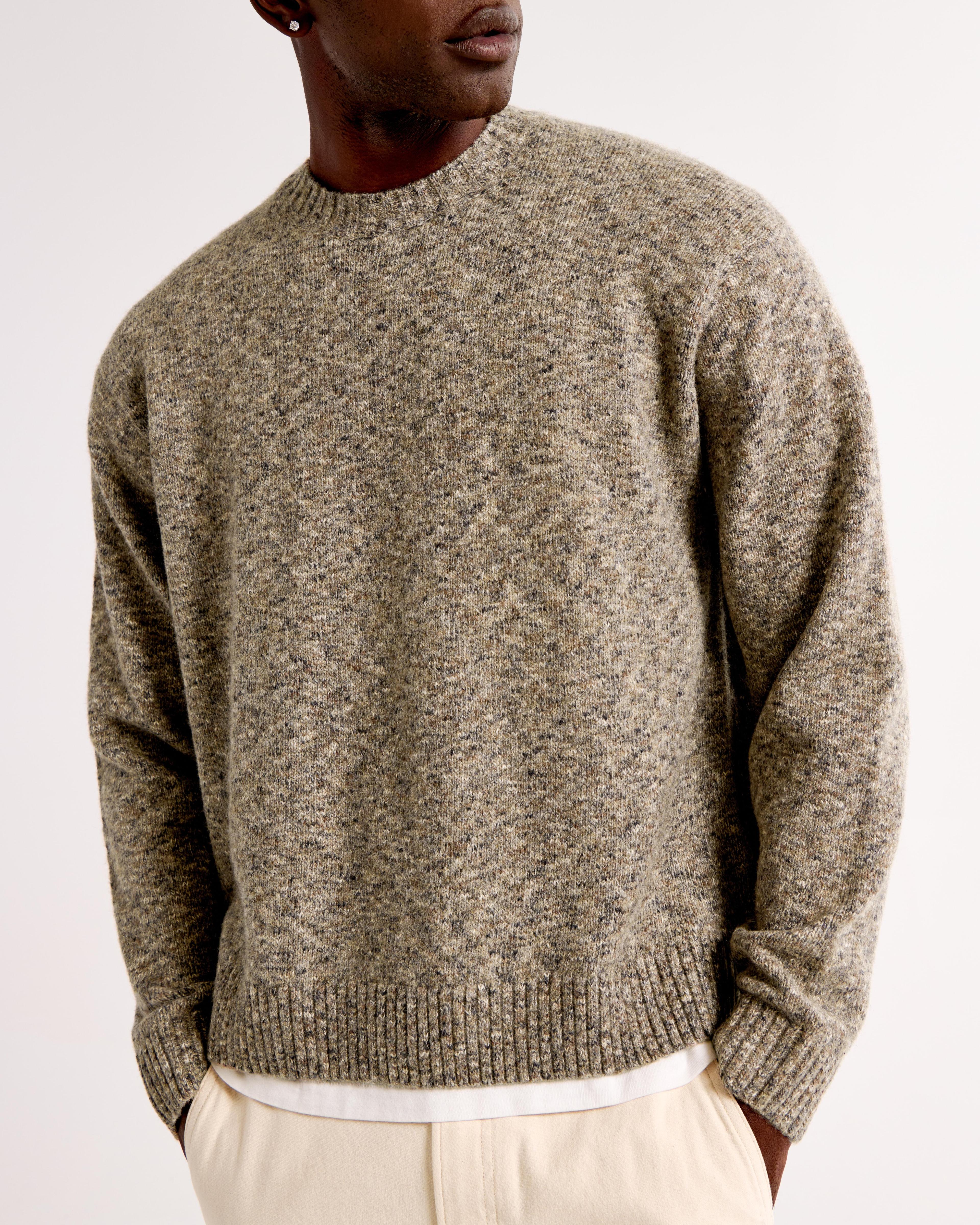 Oversized Marled Crew Sweater Product Image