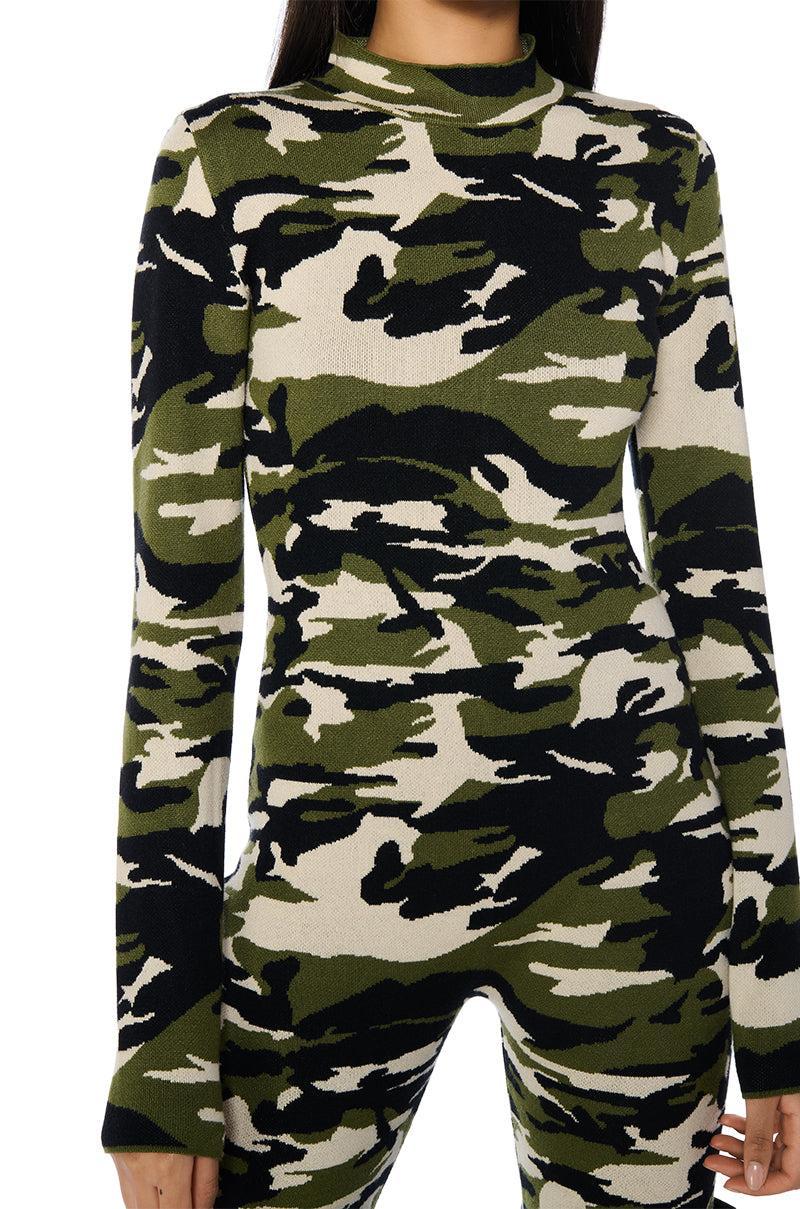 REMI CAMO KNIT JUMPSUIT Product Image