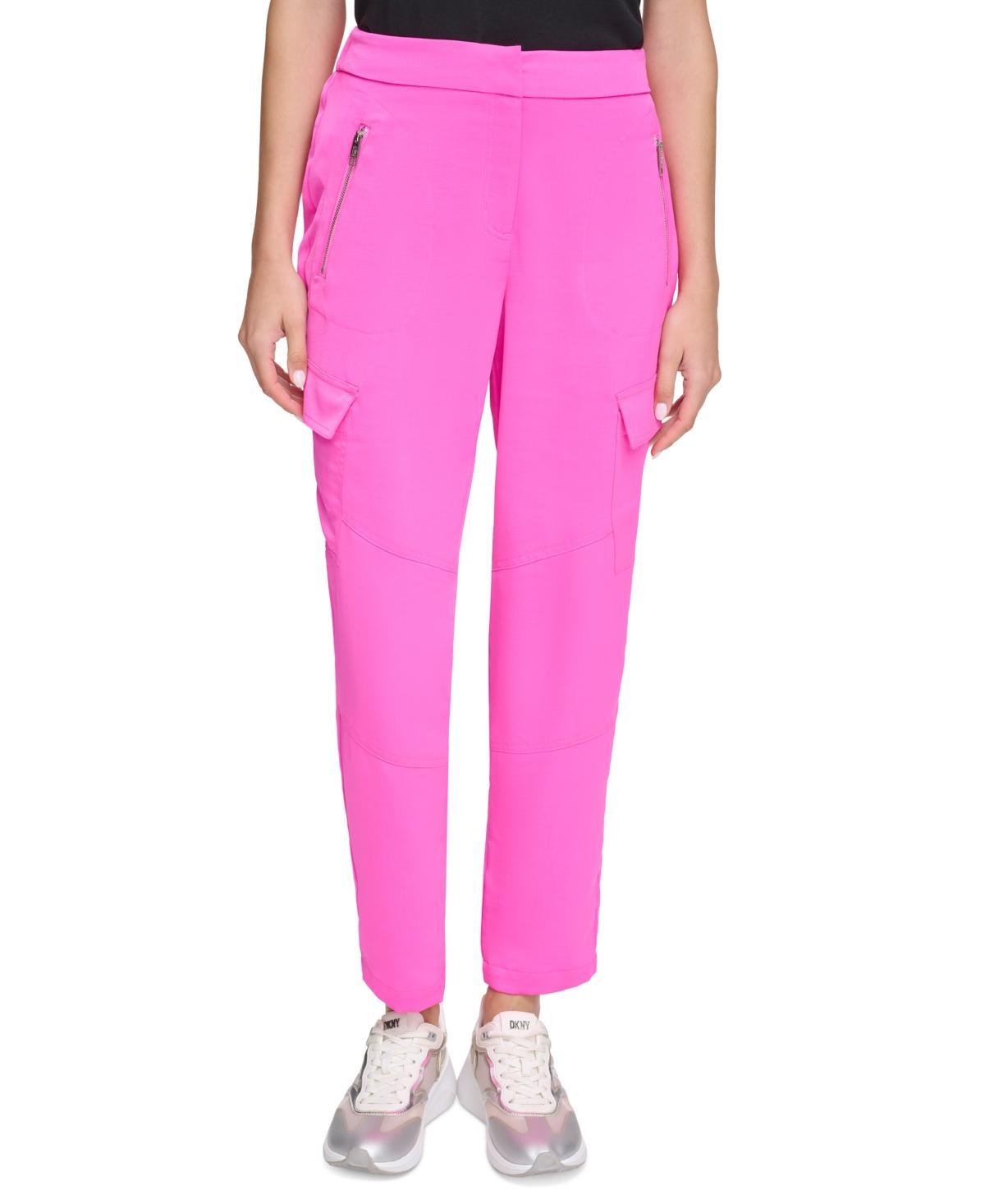 Dkny Womens Zip-Pocket Cargo Pants Product Image