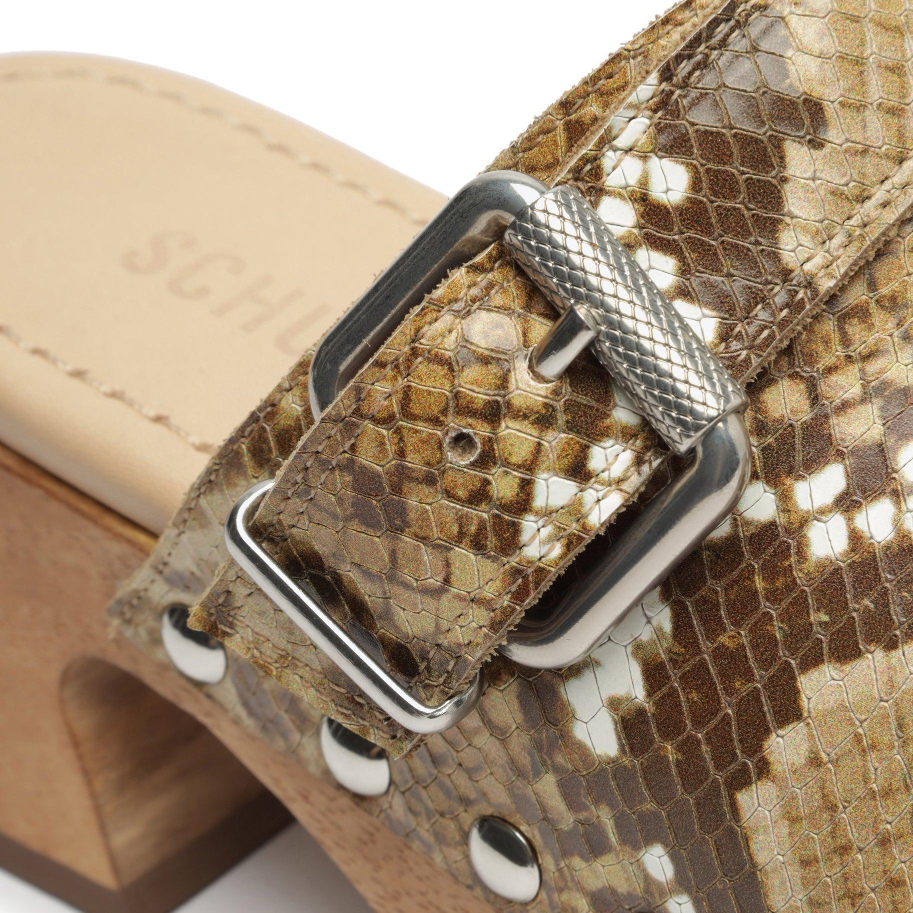 Ever Snake-Embossed Leather Flat Female Product Image