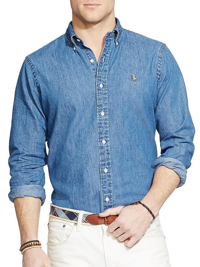 Mens Classic-Fit Denim Shirt Product Image