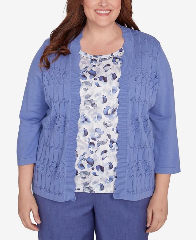 Plus Size Alfred Dunner 2-in-1 Cozy Patterned Top, Womens Product Image