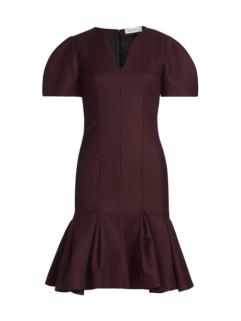 Womens Wool Gabardine Peplum Minidress Product Image