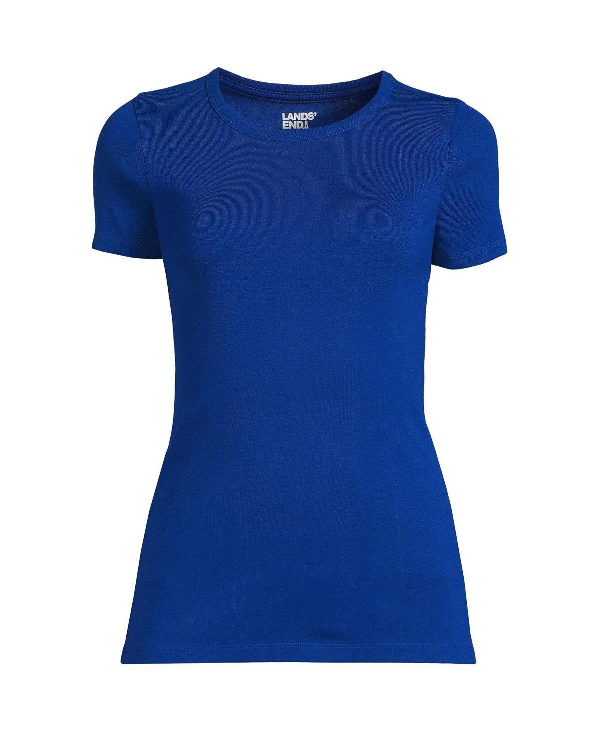 Womens Lands End All-Cotton Crewneck Tee Product Image