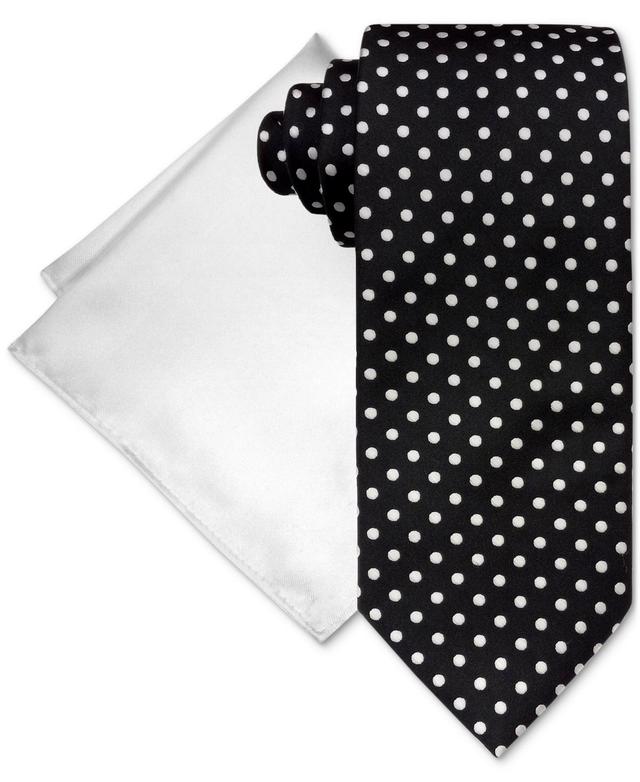 Steve Harvey Mens Satin Dot Tie & Pocket Square Set Product Image