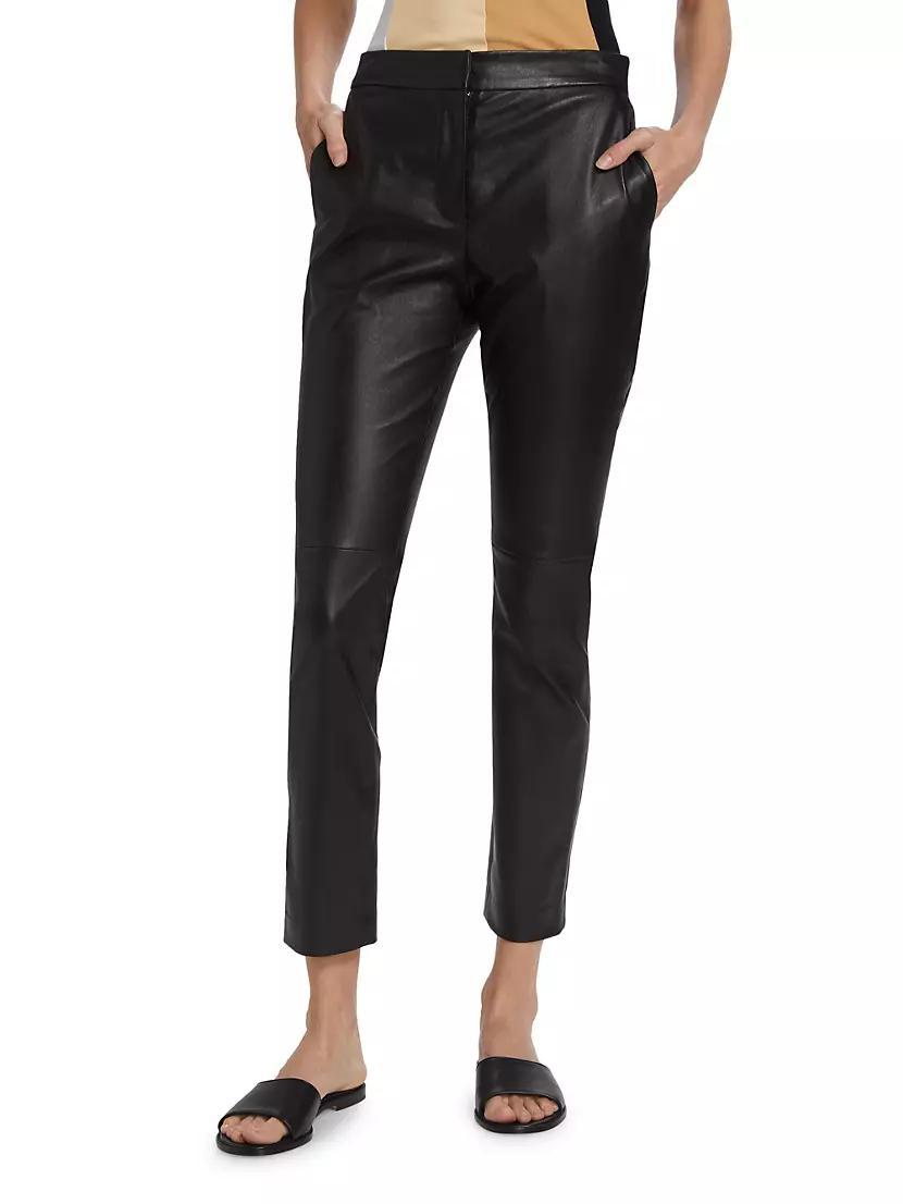 Leather-Blend Crop Skinny Pants Product Image