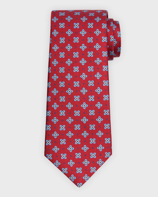 Mens Floral-Print Silk Tie Product Image