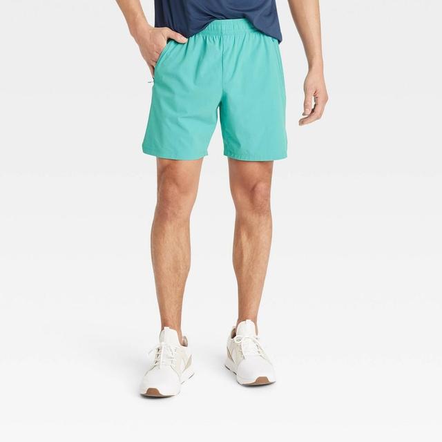 Mens Stretch Woven Shorts 7 - All In Motion Turquoise XL Product Image