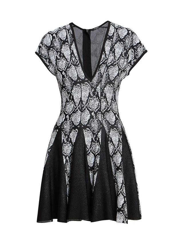 Womens Python Print Skater Dress Product Image