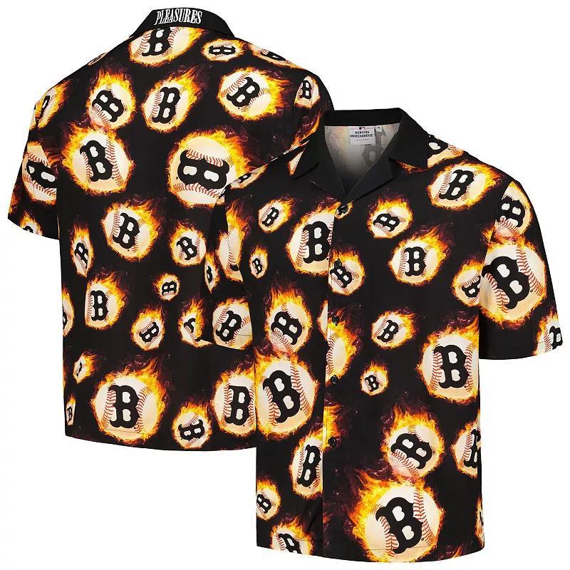 Mens Boston Red Sox Flame Fireball Button-Up Shirt Product Image