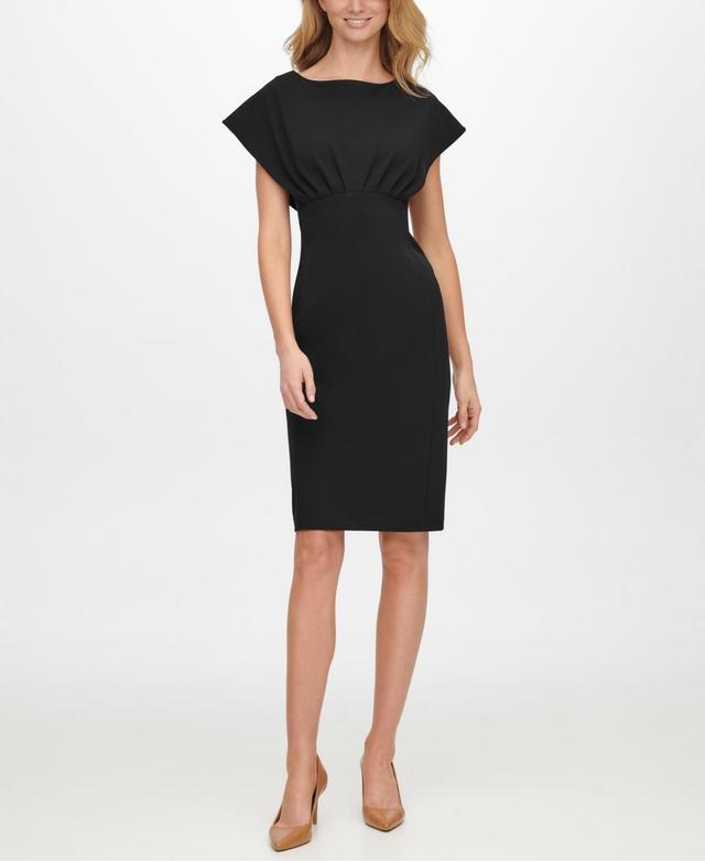 Calvin Klein Womens Boatneck Sheath Dress - Black Product Image