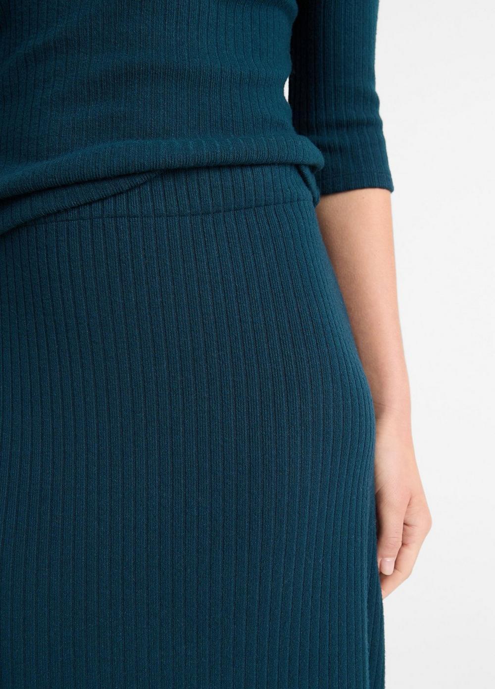 Womens Ribbed Midi Skirt, Deep Ocean, Size L Vince Product Image