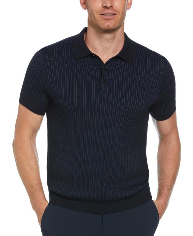 Perry Ellis Mens Short Sleeve Vertical Stripe Polo Sweater Product Image