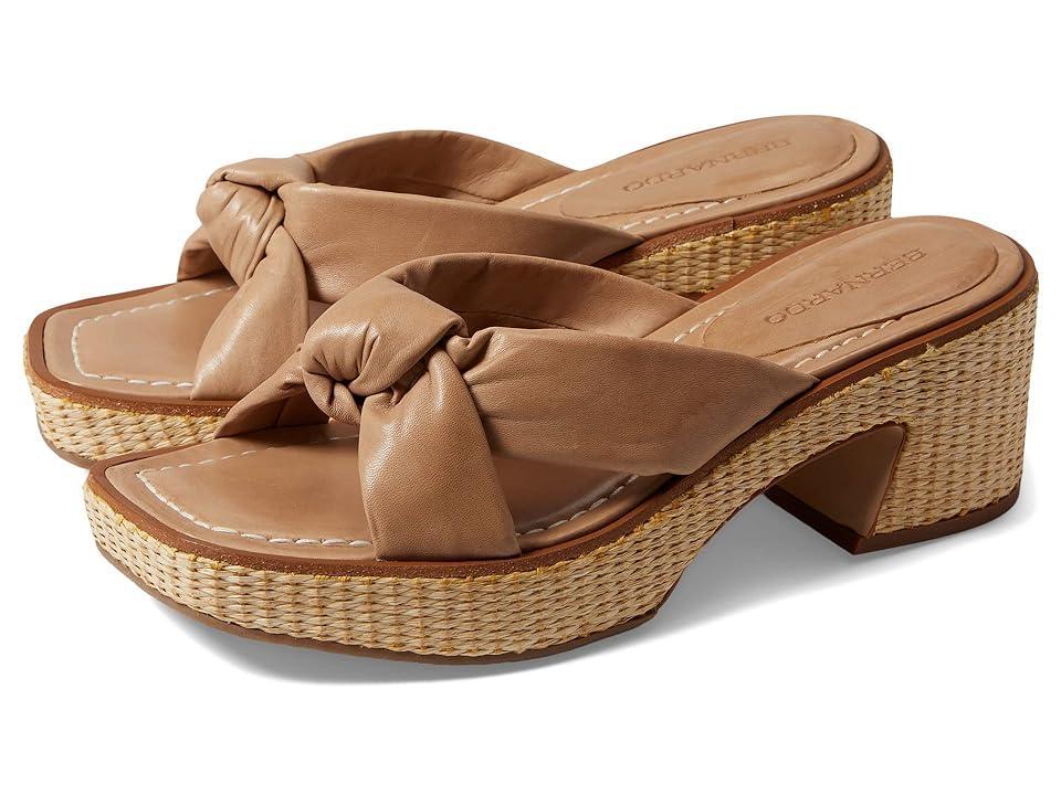 Bernardo Jolie Raffia (Sand Glove Leather) Women's Wedge Shoes Product Image